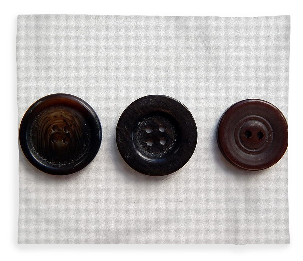 Buttons Fleece Blanket featuring the photograph Buttons in different compositions and sizes #3 by Oleg Prokopenko