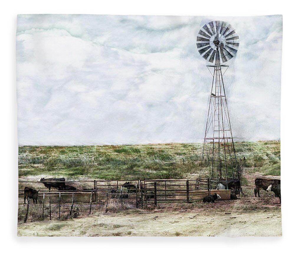 Classic Cattle Ii Fleece Blanket featuring the digital art Classic Cattle II by Don Northup