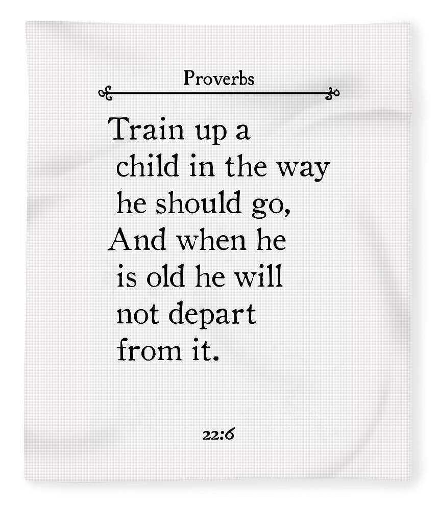 Proverbs Fleece Blanket featuring the painting Proverbs 22 6- Inspirational Quotes Wall Art Collection #2 by Mark Lawrence