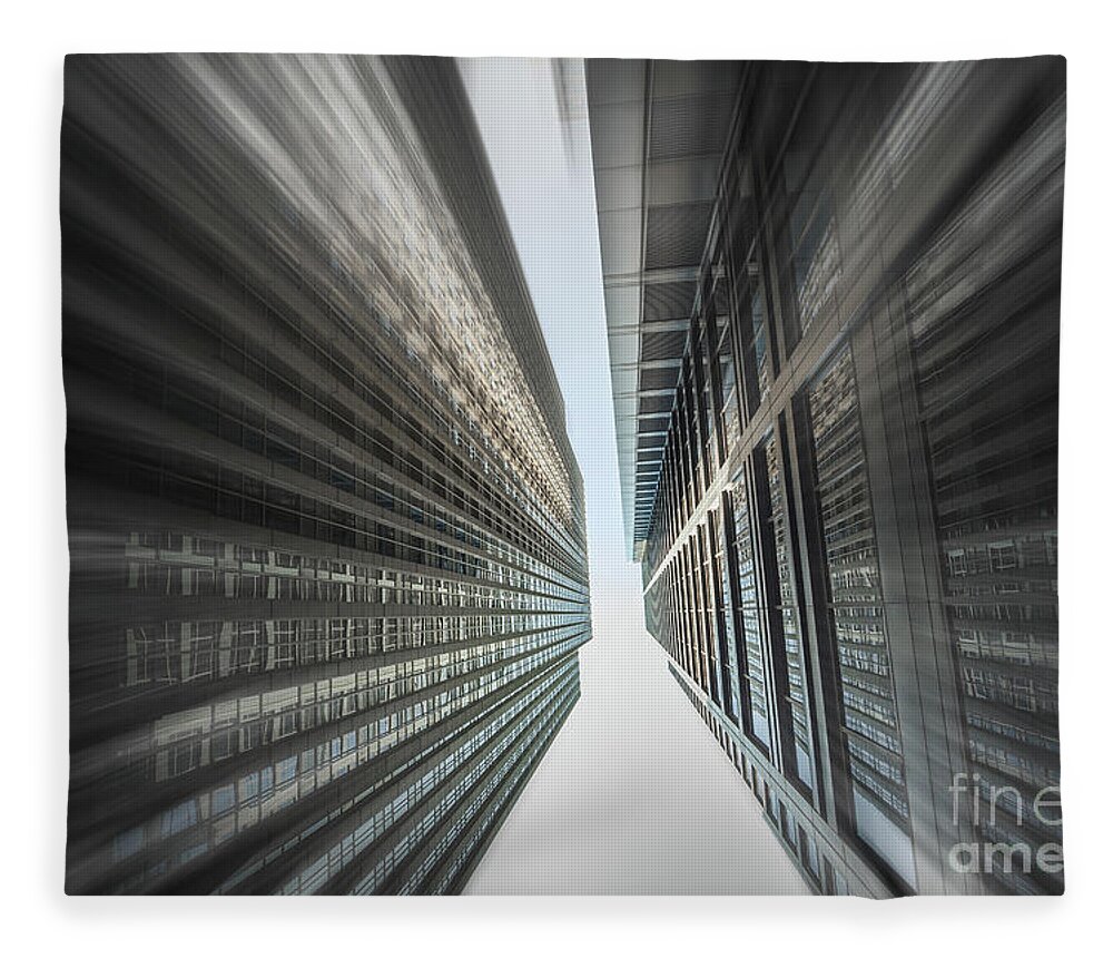 Chicago Fleece Blanket featuring the photograph Skyscrapers in Motion #3 by Raul Rodriguez