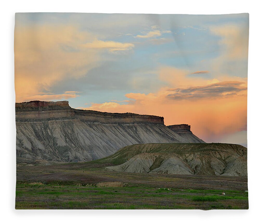Book Cliffs Fleece Blanket featuring the photograph Sunset Clouds over Book Cliffs #3 by Ray Mathis