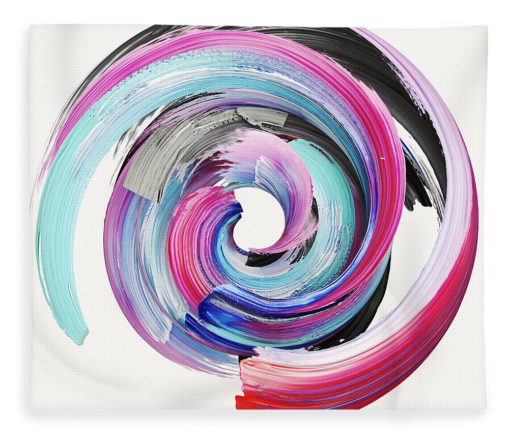 Gouache Fleece Blanket featuring the photograph 3d Rendering, Abstract Twisted Brush by Wacomka