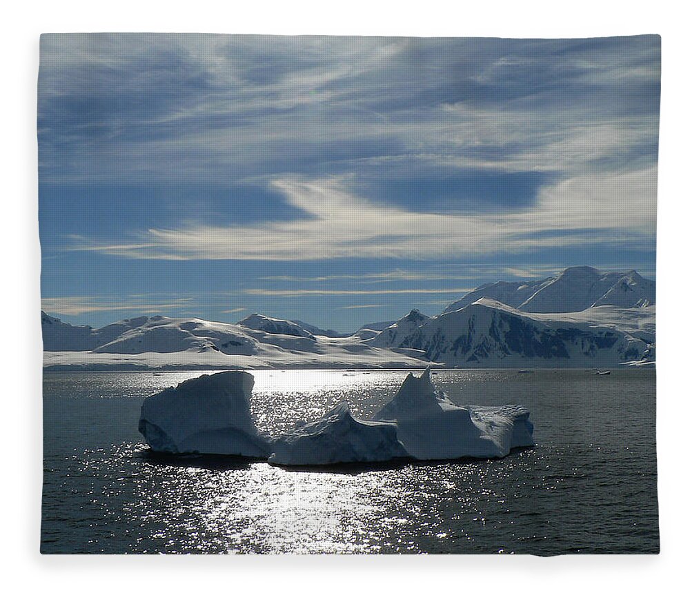 Scenics Fleece Blanket featuring the photograph Antarctica Paradise Harbour #4 by Photo, David Curtis