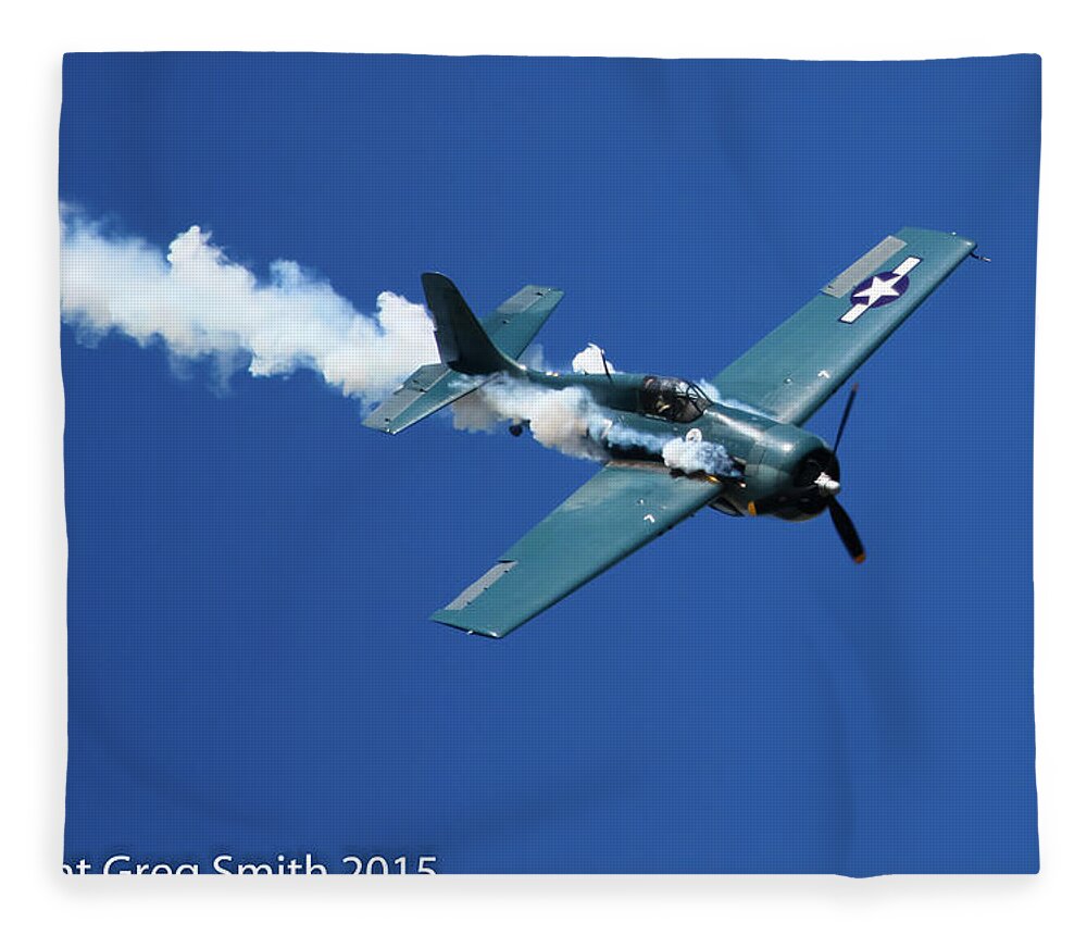 F4f Wildcat Fleece Blanket featuring the photograph F4F Wildcat #4 by Greg Smith