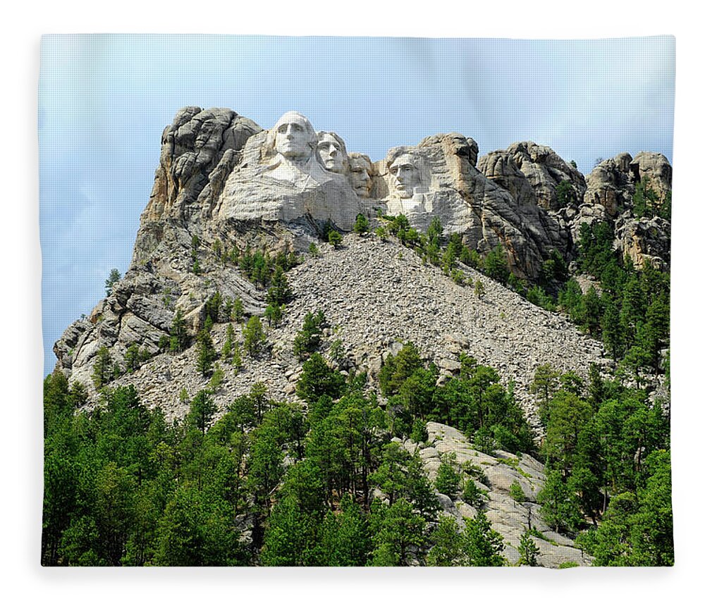 Scenics Fleece Blanket featuring the photograph Mount Rushmore National Park #4 by Dennis Macdonald