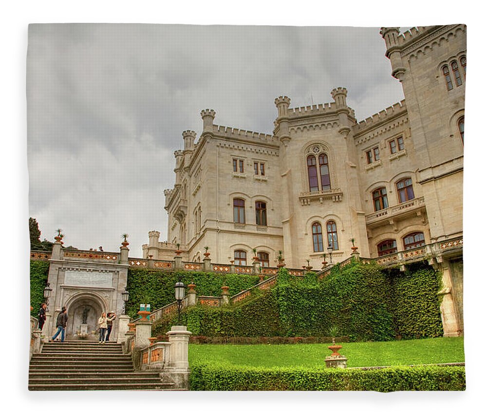 Miramare Fleece Blanket featuring the photograph Miramare, Trieste, Italy #5 by Ian Middleton
