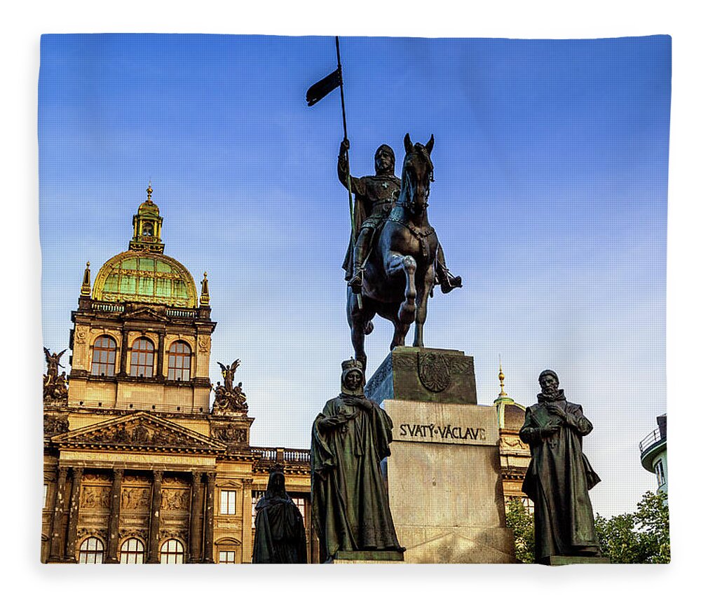 Vaclavske Namesti Fleece Blanket featuring the photograph Wenceslas Square in Prague #5 by Vivida Photo PC