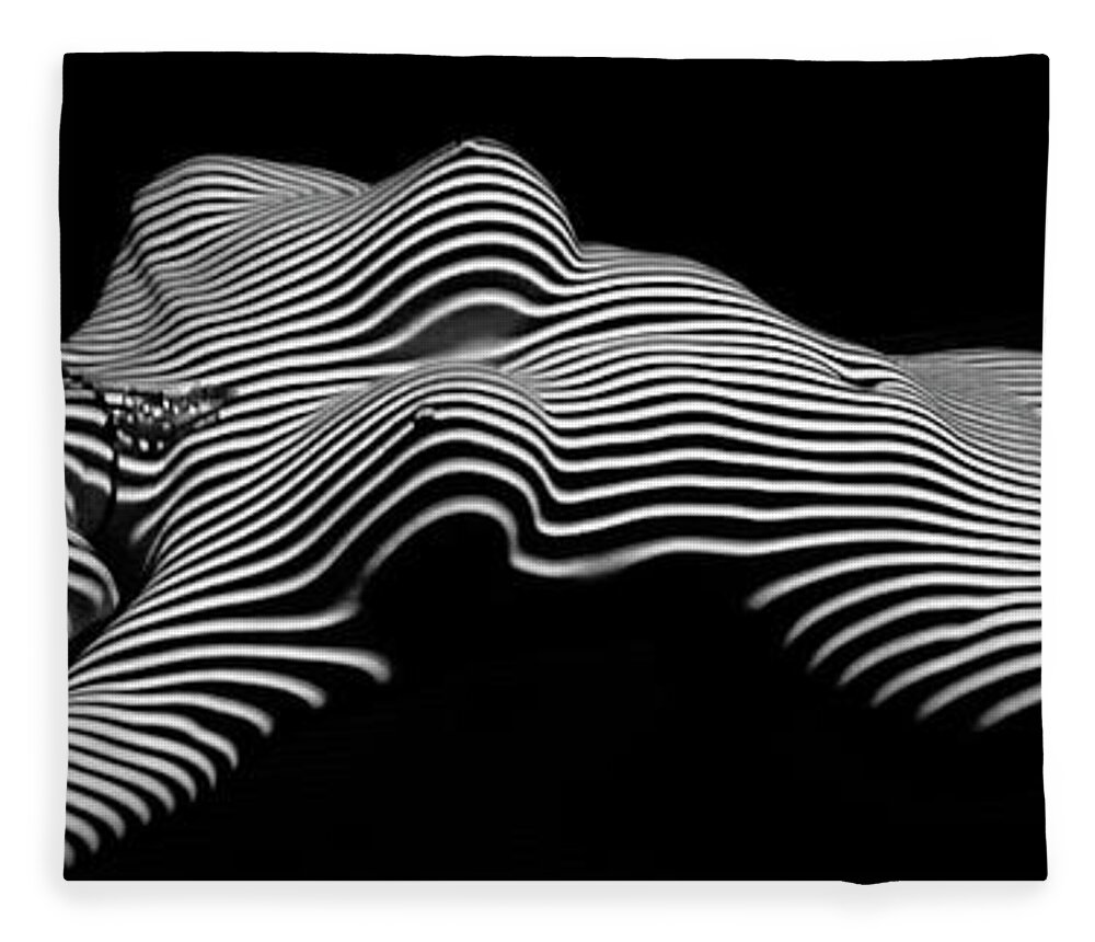 Stripes Fleece Blanket featuring the digital art 5298 Zebra Woman H by Chris Maher