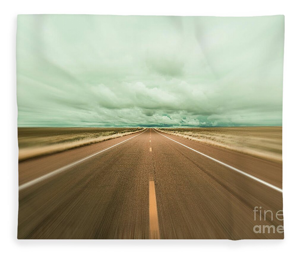 Arizona Fleece Blanket featuring the photograph Arizona Desert Highway by Raul Rodriguez