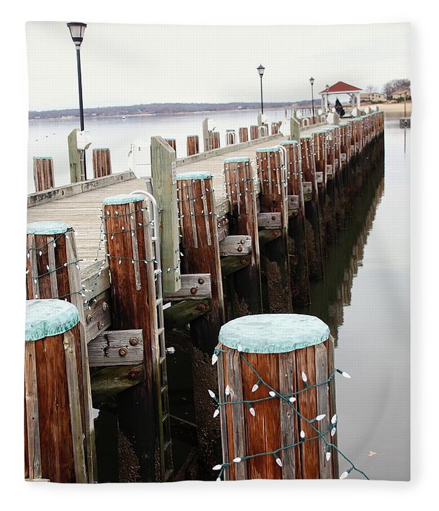 Northport Dock Fleece Blanket featuring the photograph Northport Dock #6 by Susan Jensen