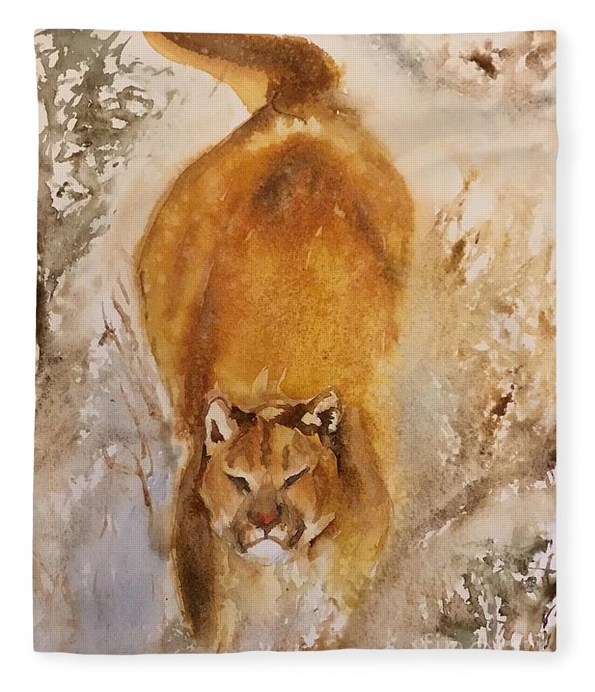 #66 2019 Fleece Blanket featuring the painting #66 2019 by Han in Huang wong