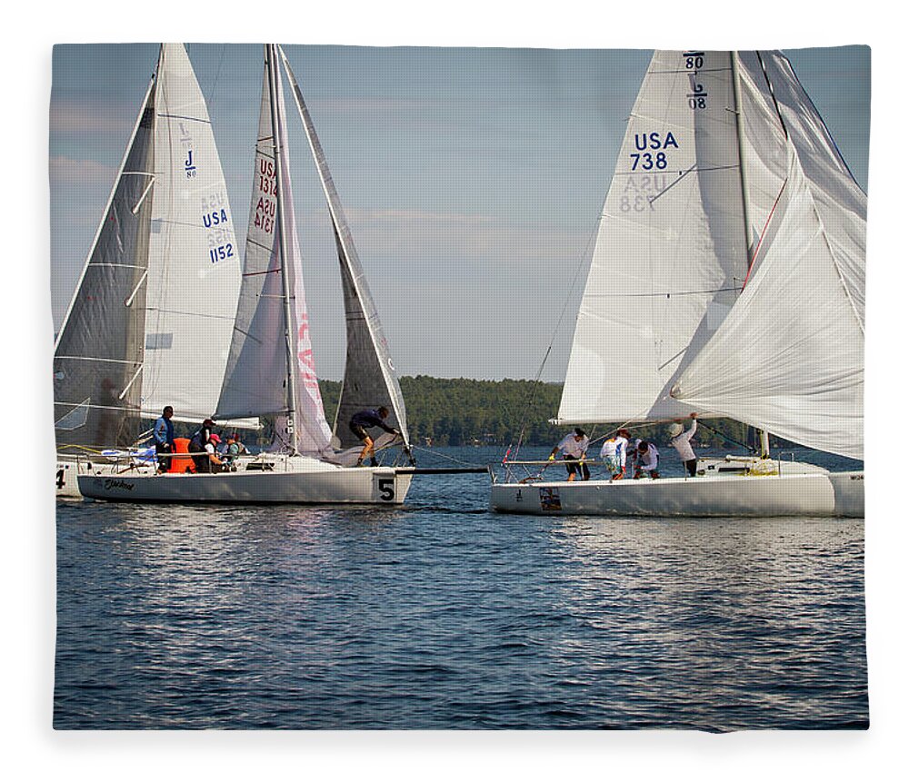 Sailing Fleece Blanket featuring the photograph 2019 J80 North American Championships #67 by Benjamin Dahl