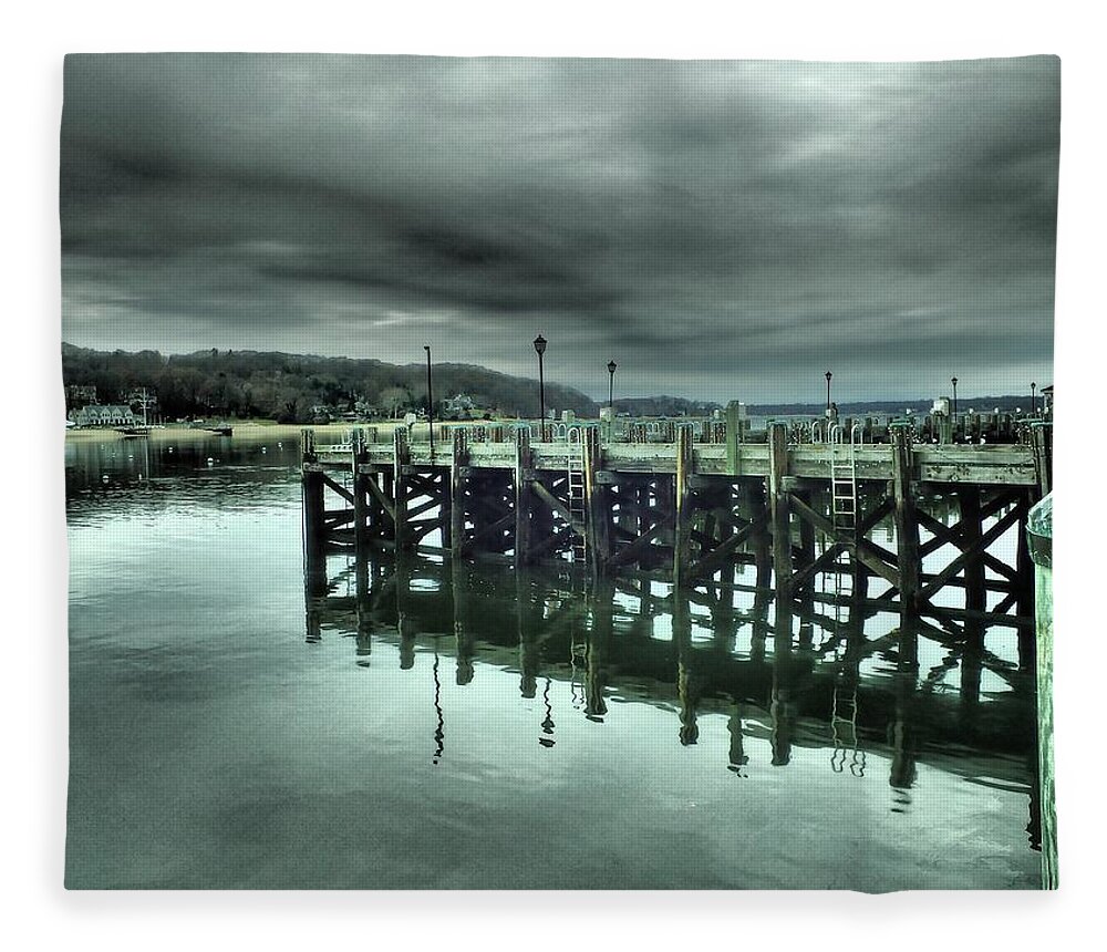 Northport Dock Fleece Blanket featuring the photograph Northport Dock #7 by Susan Jensen