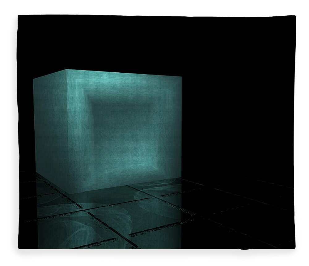 Box Fleece Blanket featuring the digital art A Box Alone by Bernie Sirelson