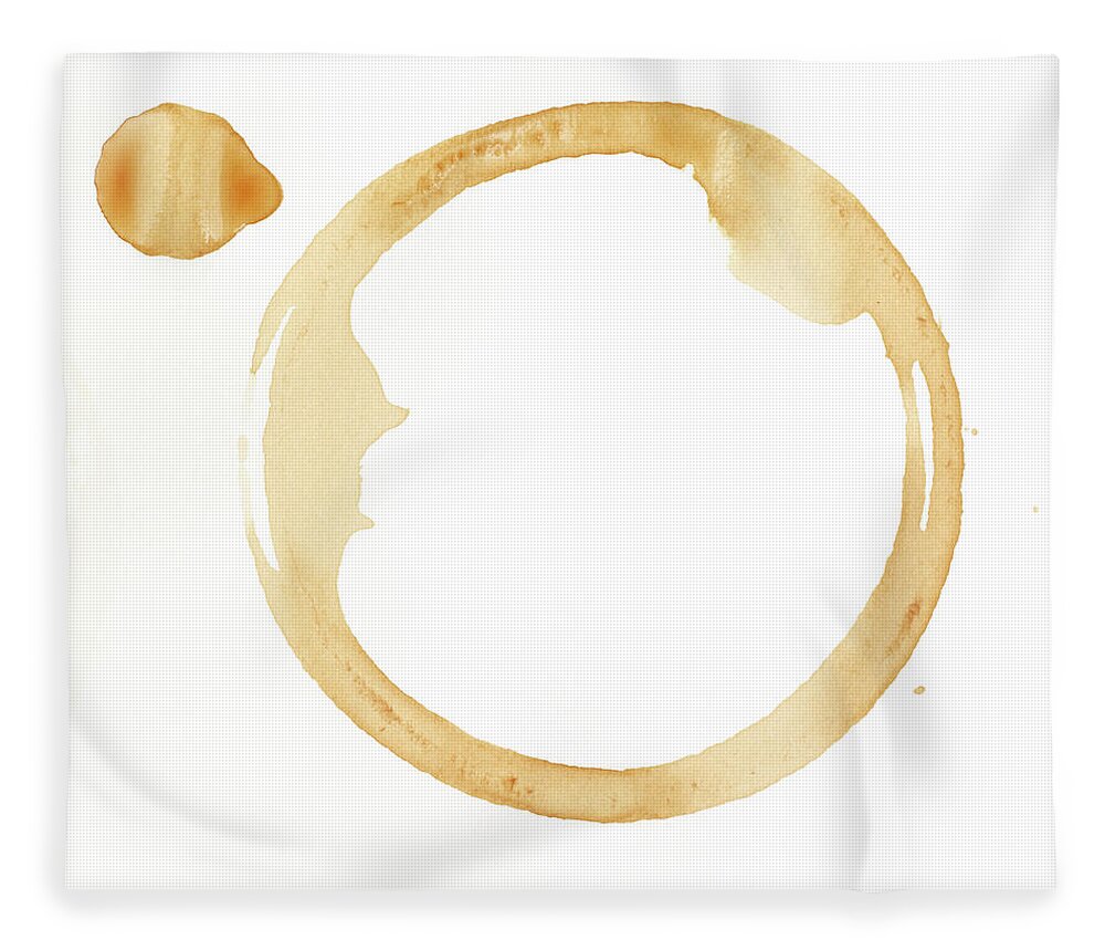 White Background Fleece Blanket featuring the photograph A Coffee Stain On A White Background by Tarik Kizilkaya