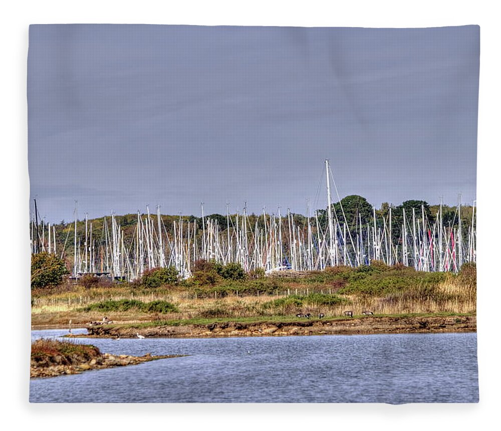 Masts Fleece Blanket featuring the photograph A Forest Of Masts by Jeff Townsend