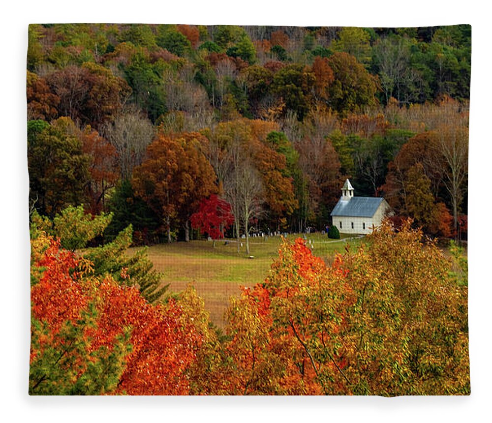 Church Fleece Blanket featuring the photograph A Rich View by Marcy Wielfaert