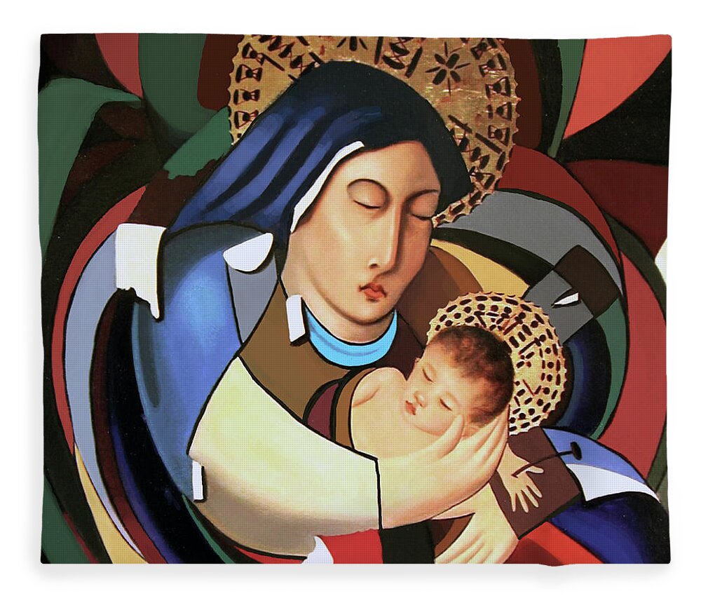 God Art Fleece Blanket featuring the painting A Savior Is Born by Anthony Falbo