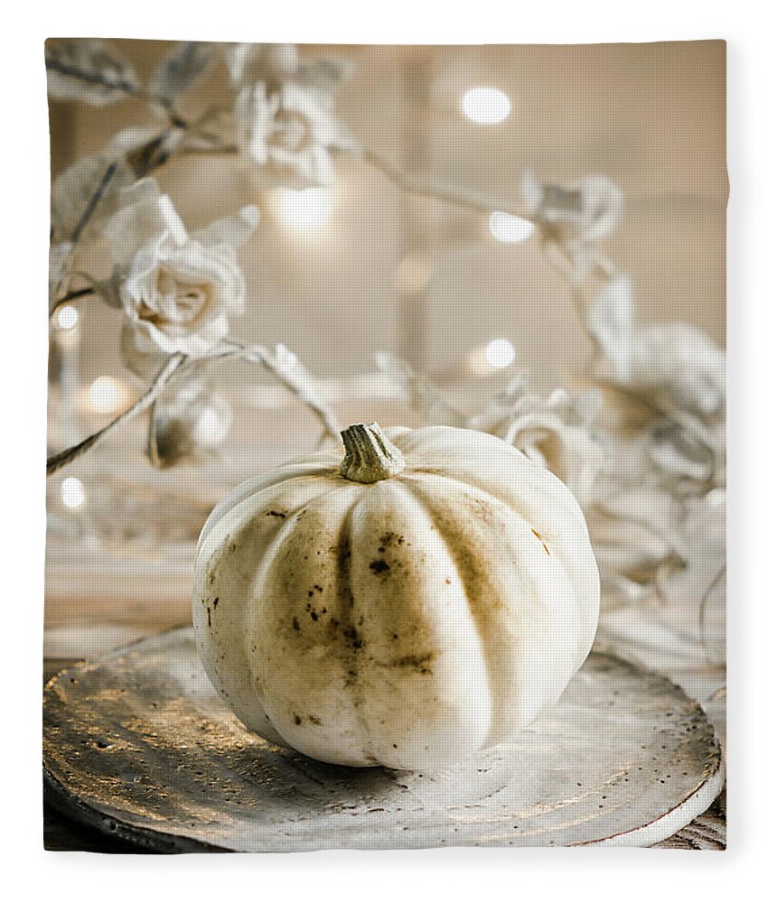 A Still Life With White Pumpkin Fleece Blanket by Donna Crous - Fine Art  America