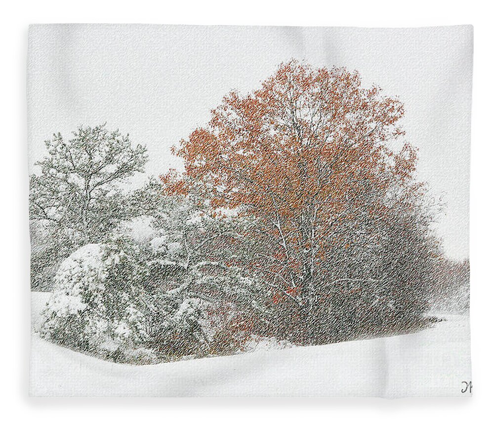Nature Fleece Blanket featuring the photograph A Taste of Winter by Mariarosa Rockefeller