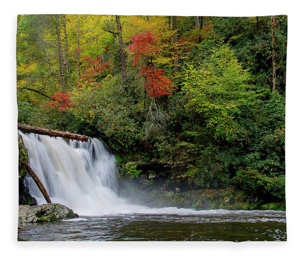 Abrams Falls Fleece Blanket featuring the photograph Abrams Falls by Larry Bohlin