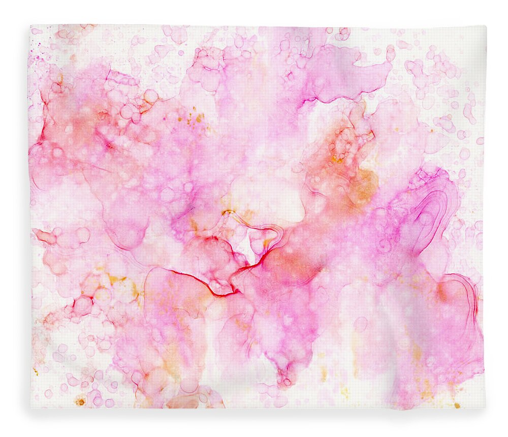 Pink Fleece Blanket featuring the painting Abstract 36 by Lucie Dumas