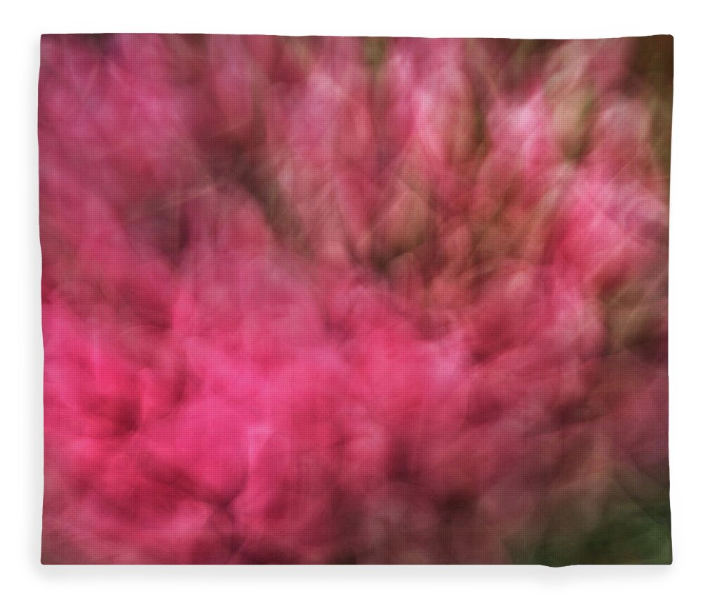 Abstract Fleece Blanket featuring the photograph Abstract blurred floral like background of pinks and greens by Teri Virbickis