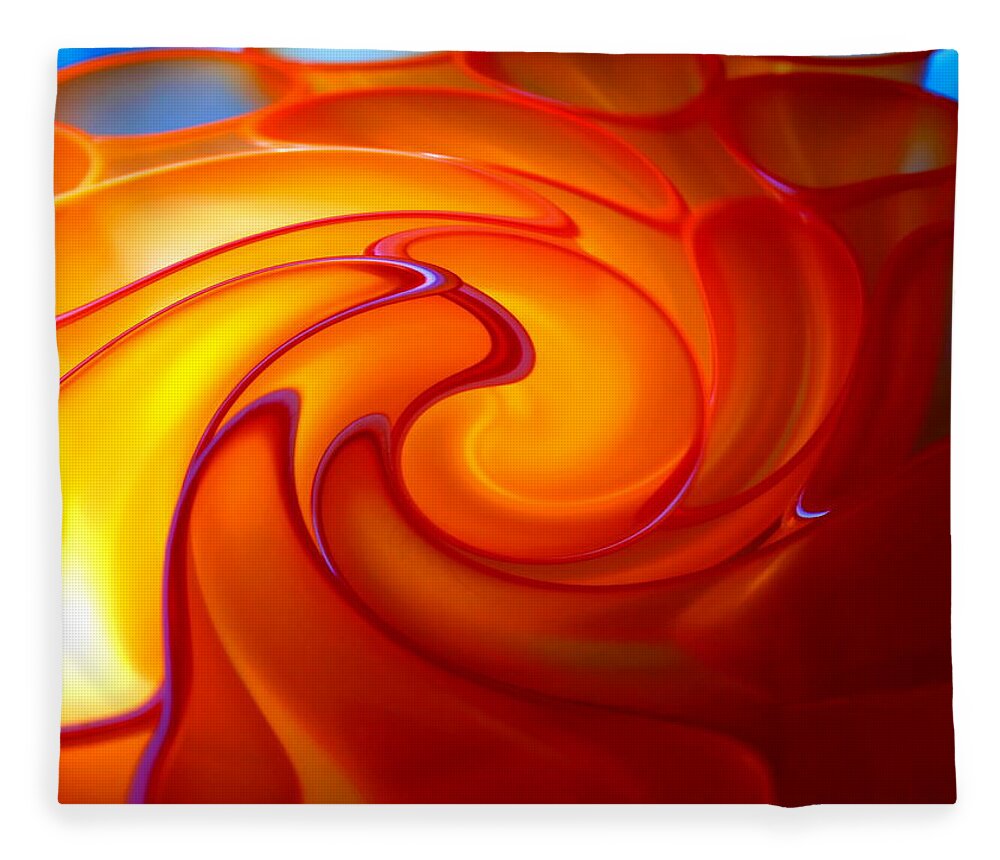 Orange Color Fleece Blanket featuring the photograph Abstract Cups,bright Orange Swirl On by Taken By Tugboat1952