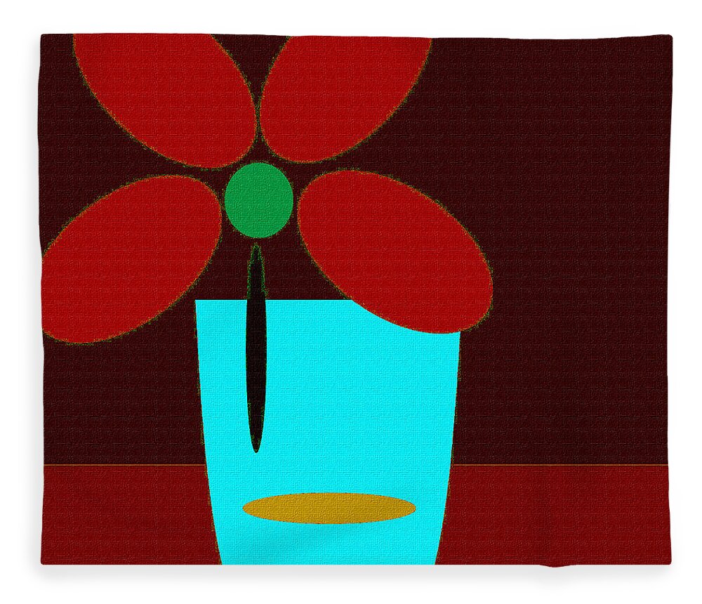 Art Fleece Blanket featuring the digital art 	Abstract Floral Art 467 by Miss Pet Sitter