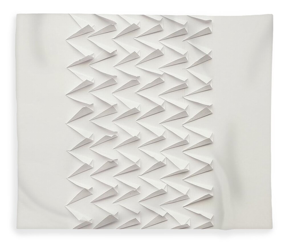 White Background Fleece Blanket featuring the photograph Abstract Paper Design In White by Michael Adendorff