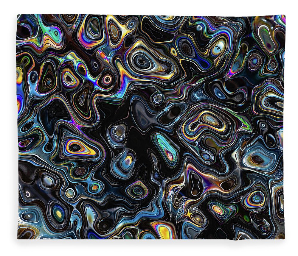 Psychedelic Fleece Blanket featuring the digital art Abstract Psychedelic Pattern by Phil Perkins