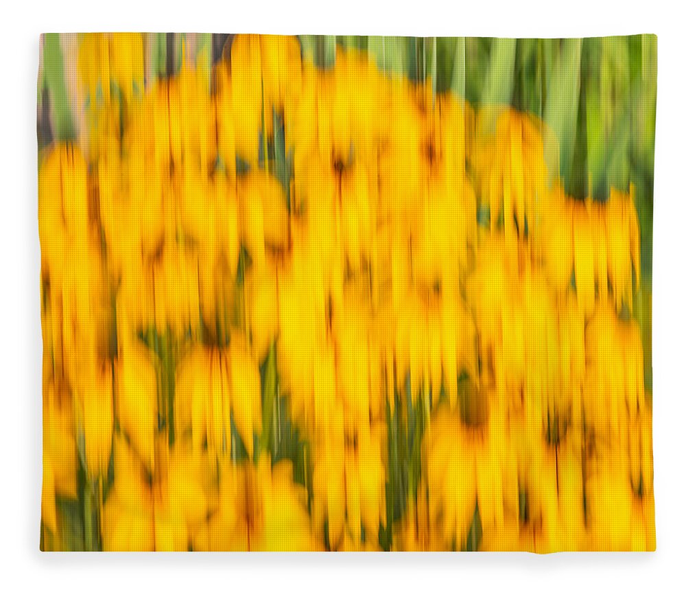 Sunflowers Fleece Blanket featuring the photograph Abstract Rudbeckia 2018-1 by Thomas Young