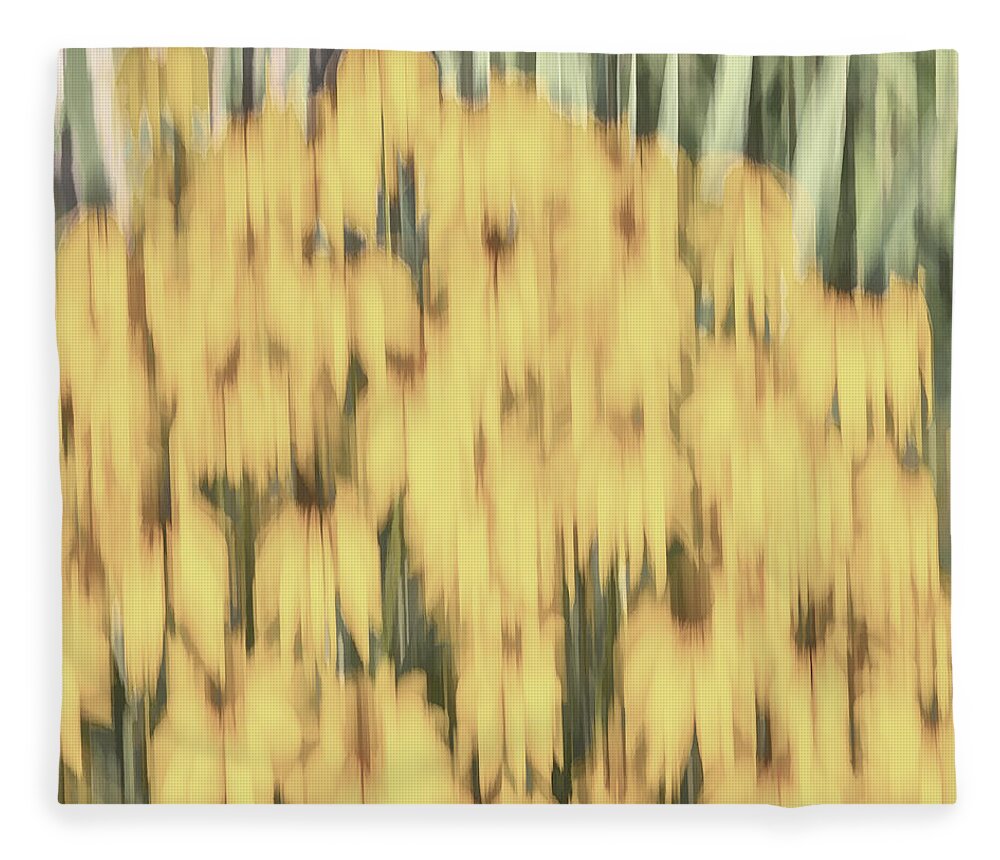 Sunflowers Fleece Blanket featuring the photograph Abstract Rudbeckia 2018-2 by Thomas Young