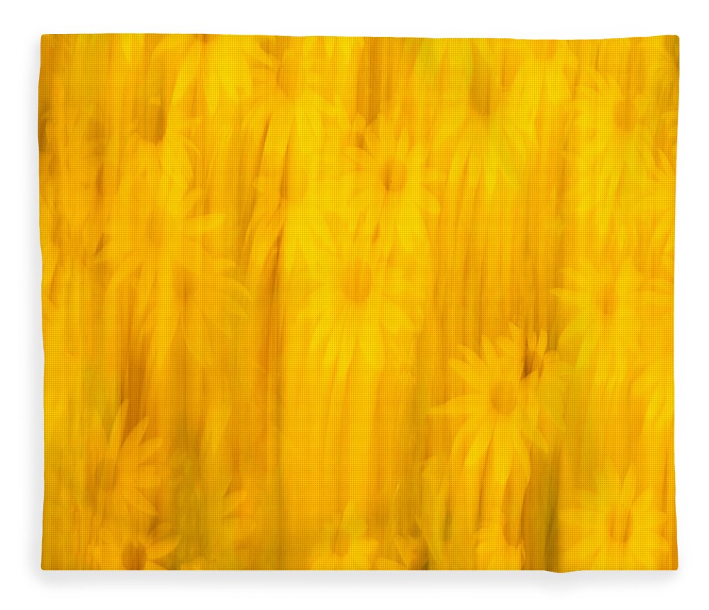 Sunflowers Fleece Blanket featuring the photograph Abstract Sunflowers 2018-3 by Thomas Young