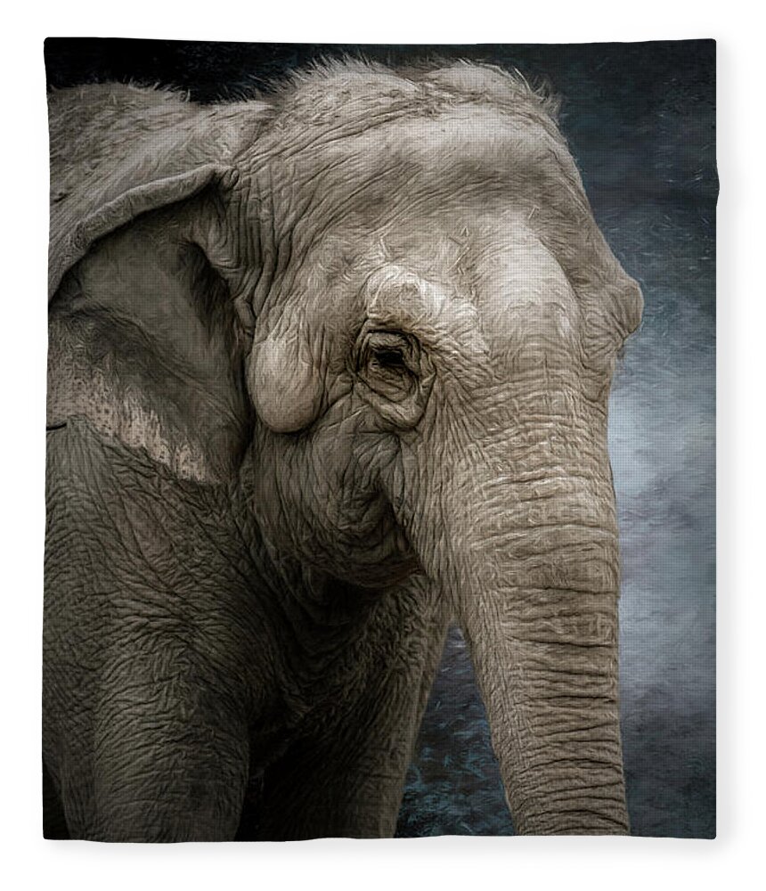 Elephant Fleece Blanket featuring the photograph Adult Elephant by Randall Allen