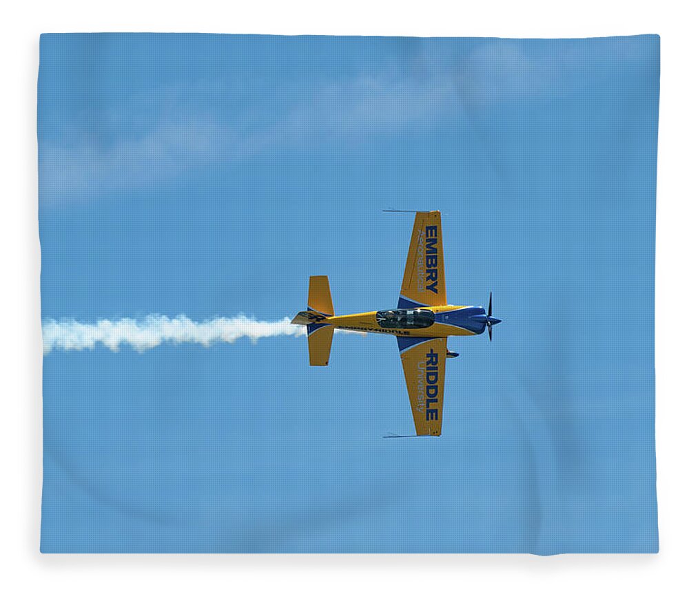 Matt Chapman Fleece Blanket featuring the photograph Aerobatic Monoplane by Rose Guinther