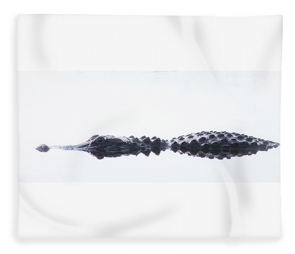 Alligator Fleece Blanket featuring the photograph Afloat by Michael Allard