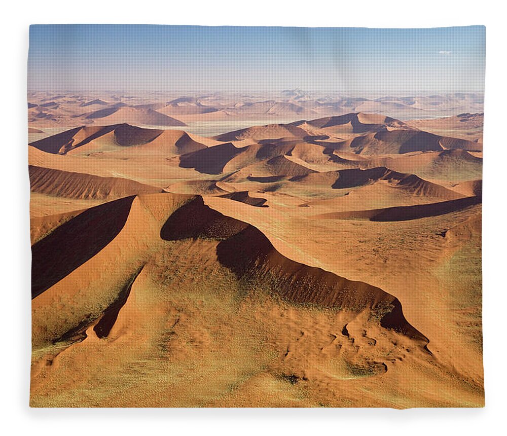 Tranquility Fleece Blanket featuring the photograph Africa, Namibia, Namib Desert, Aerial by Westend61