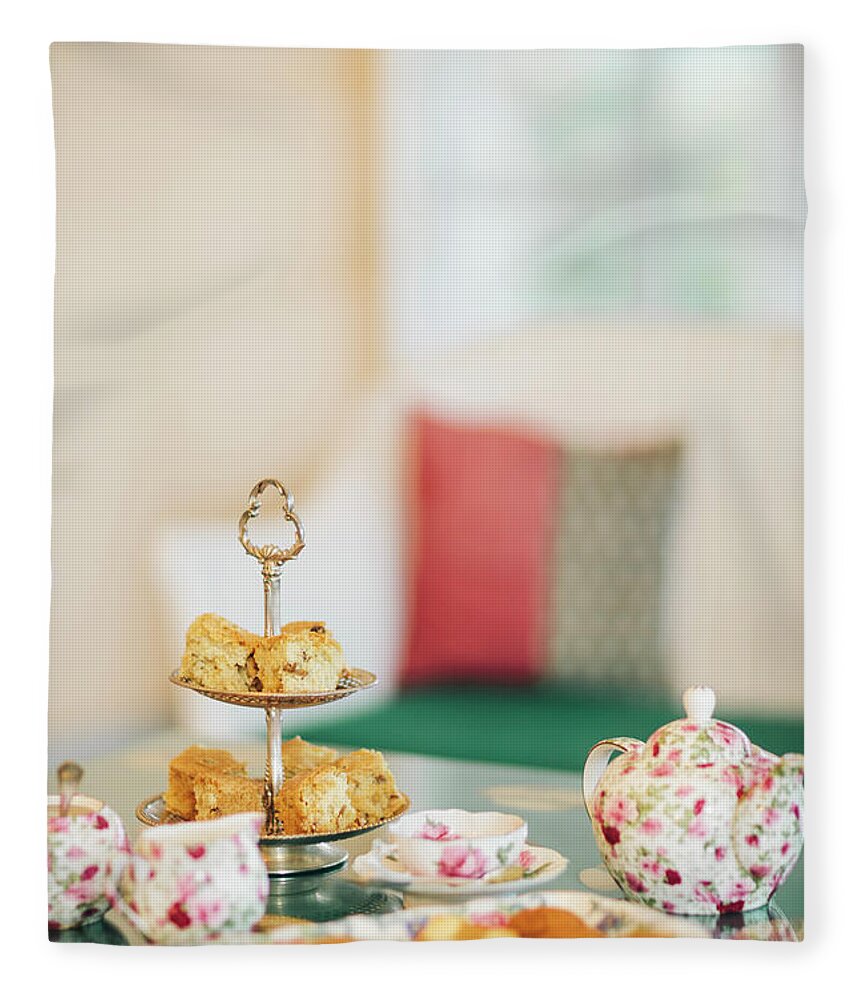 Teapot Fleece Blanket featuring the photograph Afternoon Tea by Gavin Gough