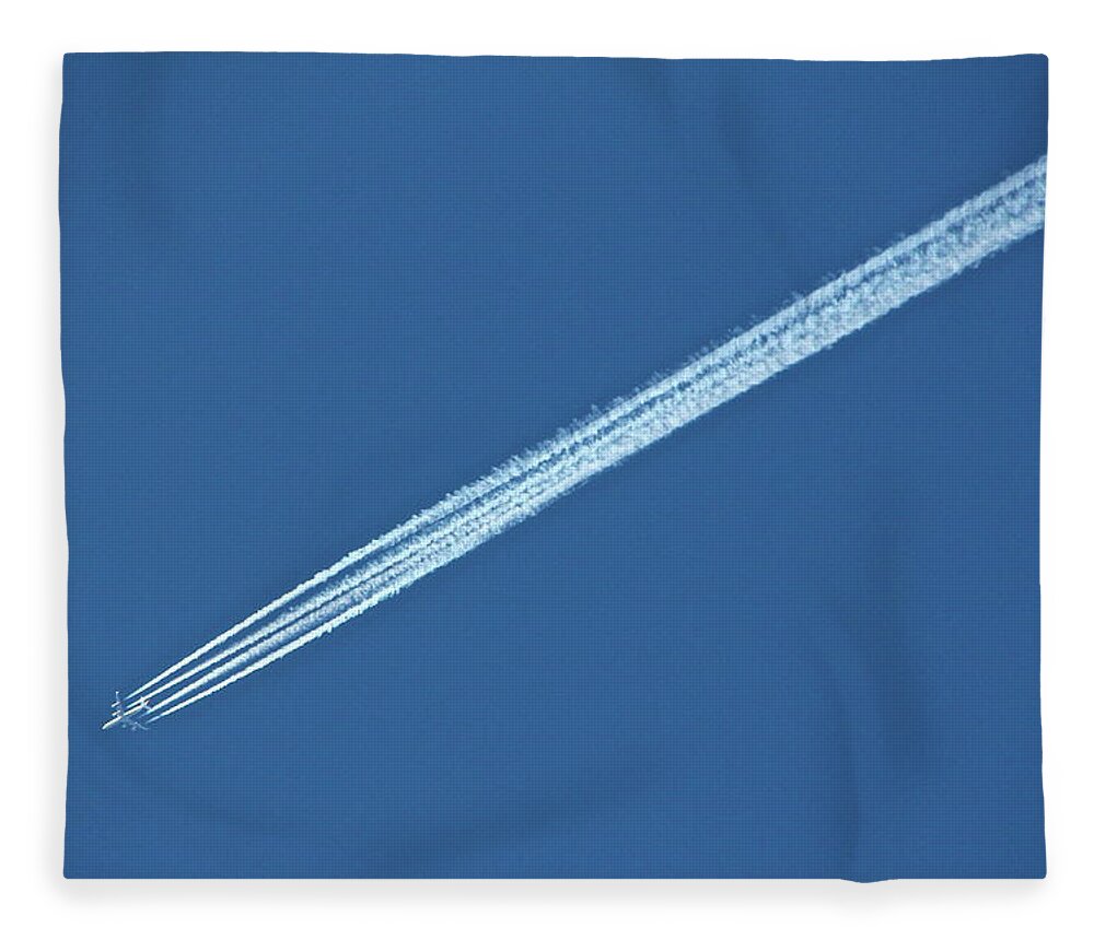 Outdoors Fleece Blanket featuring the photograph Airplane Trails by Jmartinc