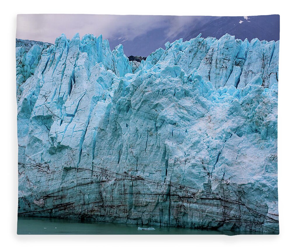 Alaska Fleece Blanket featuring the photograph Alaskan Blue Glacier Ice by Anthony Jones