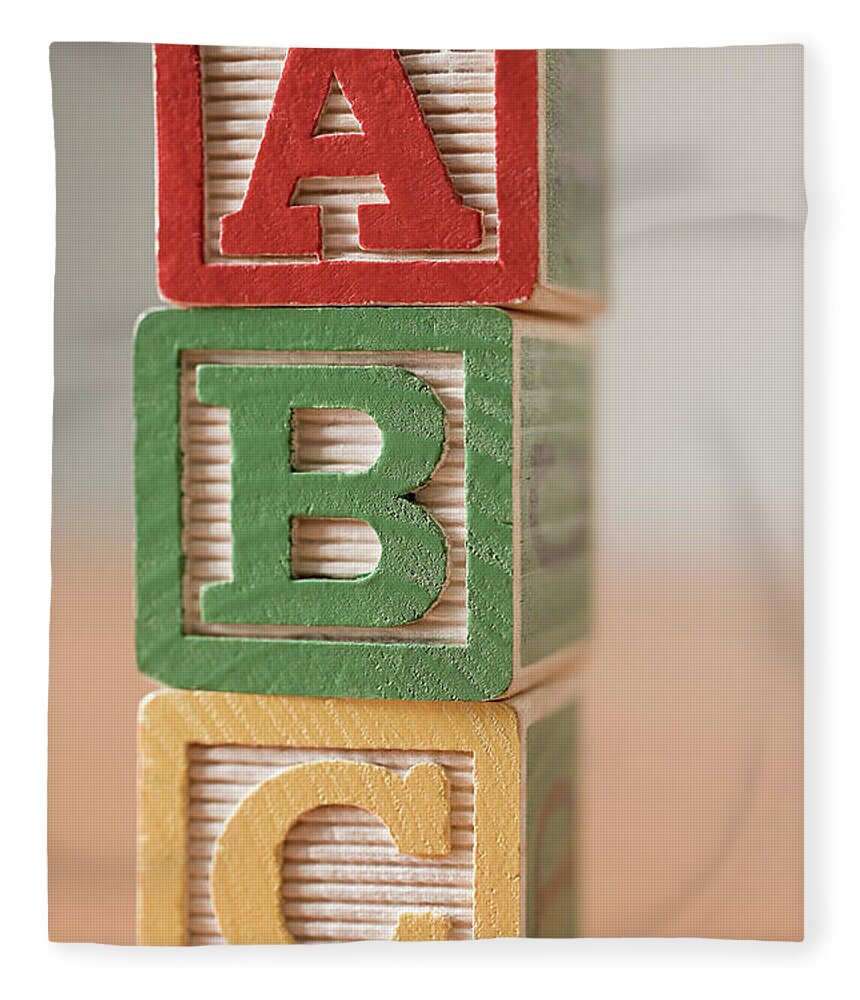 Education Fleece Blanket featuring the photograph Alphabet Building Blocks by Image Source