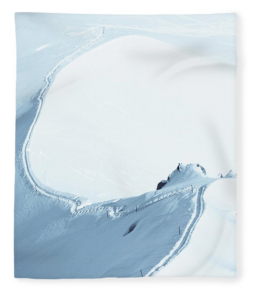Scenics Fleece Blanket featuring the photograph Alps Snow Mountain Adventure - Xlarge by Phototalk