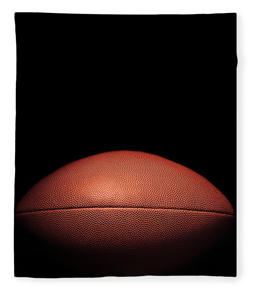 American Football Fleece Blanket featuring the photograph American Football On Black by Pgiam