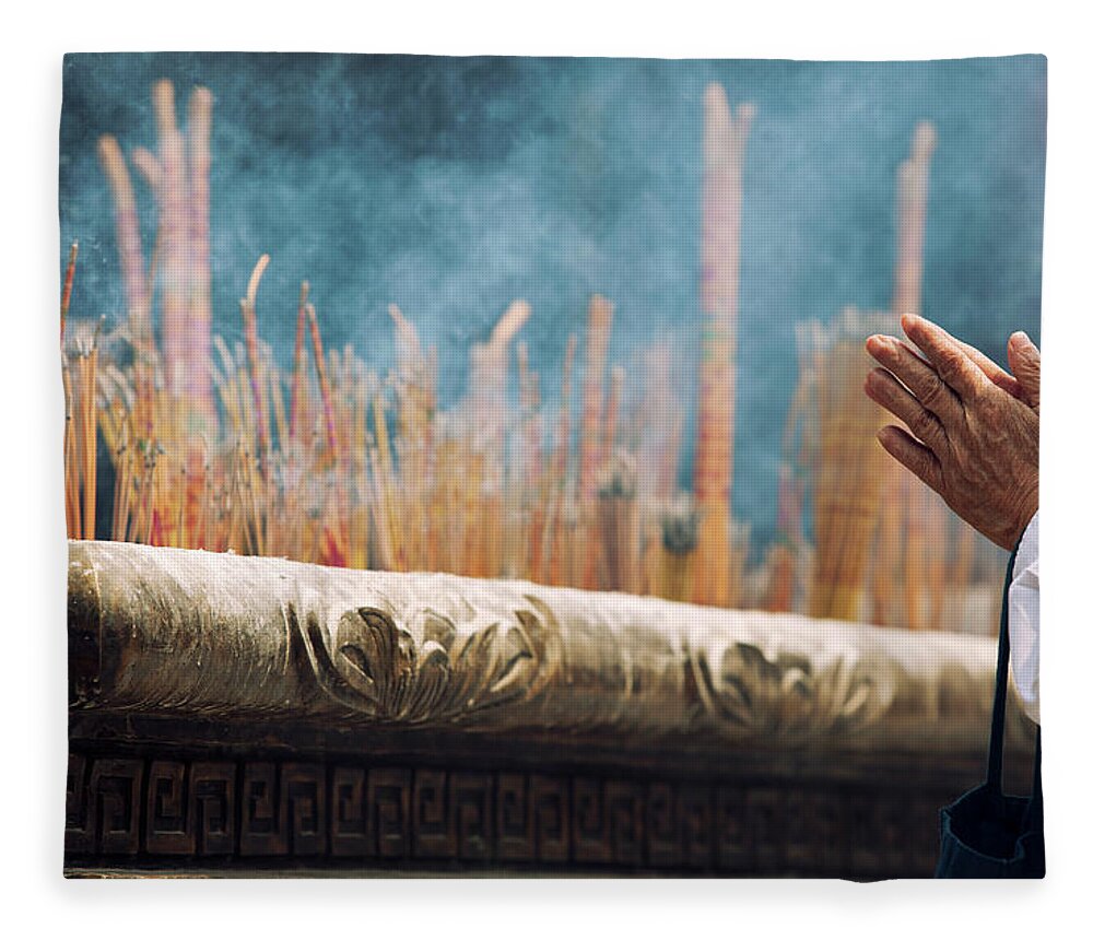 Chinese Culture Fleece Blanket featuring the photograph Ancient Dafo Buddhist Temple by Tunart