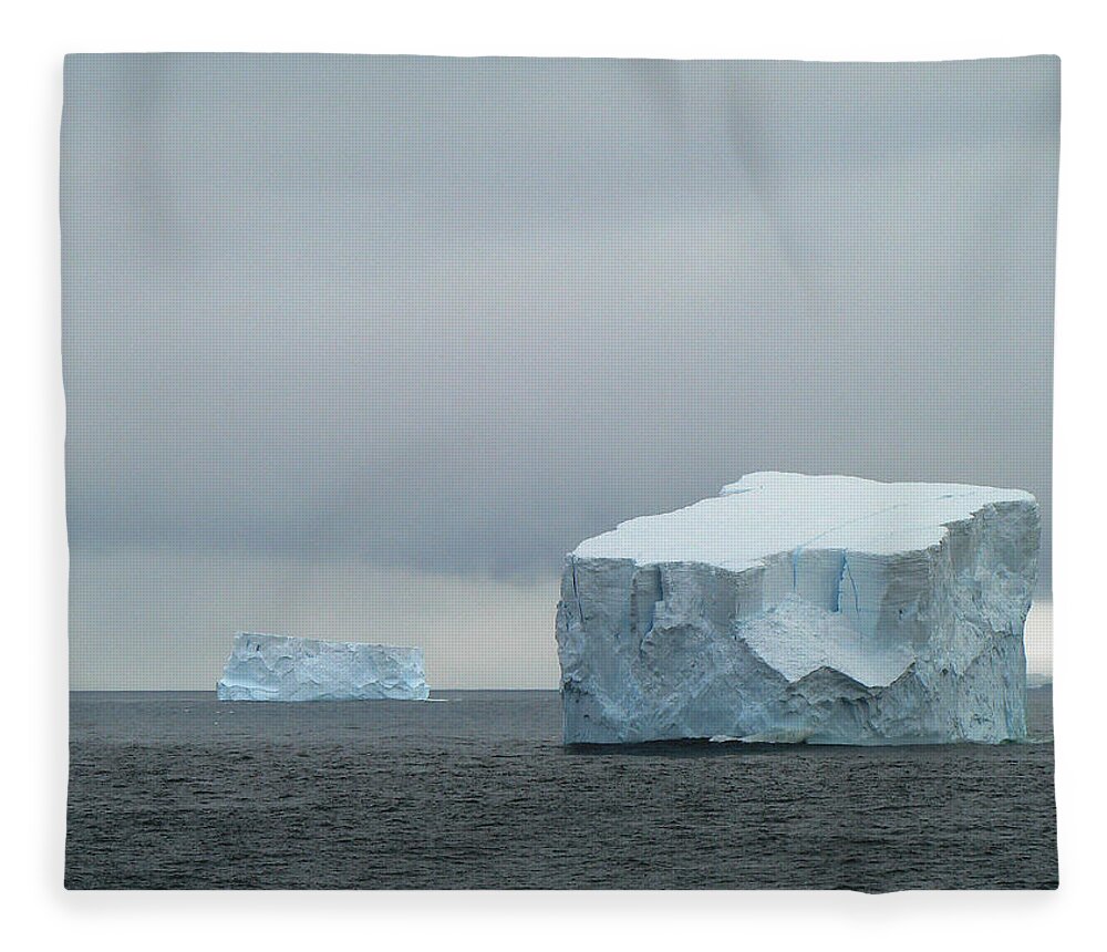 Scenics Fleece Blanket featuring the photograph Antarctica Iceberg by Photo, David Curtis