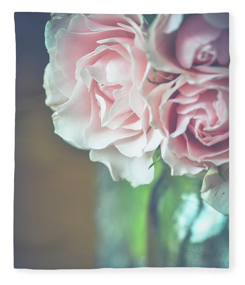 Pink Roses Fleece Blanket featuring the photograph Antique Roses by Michelle Wermuth