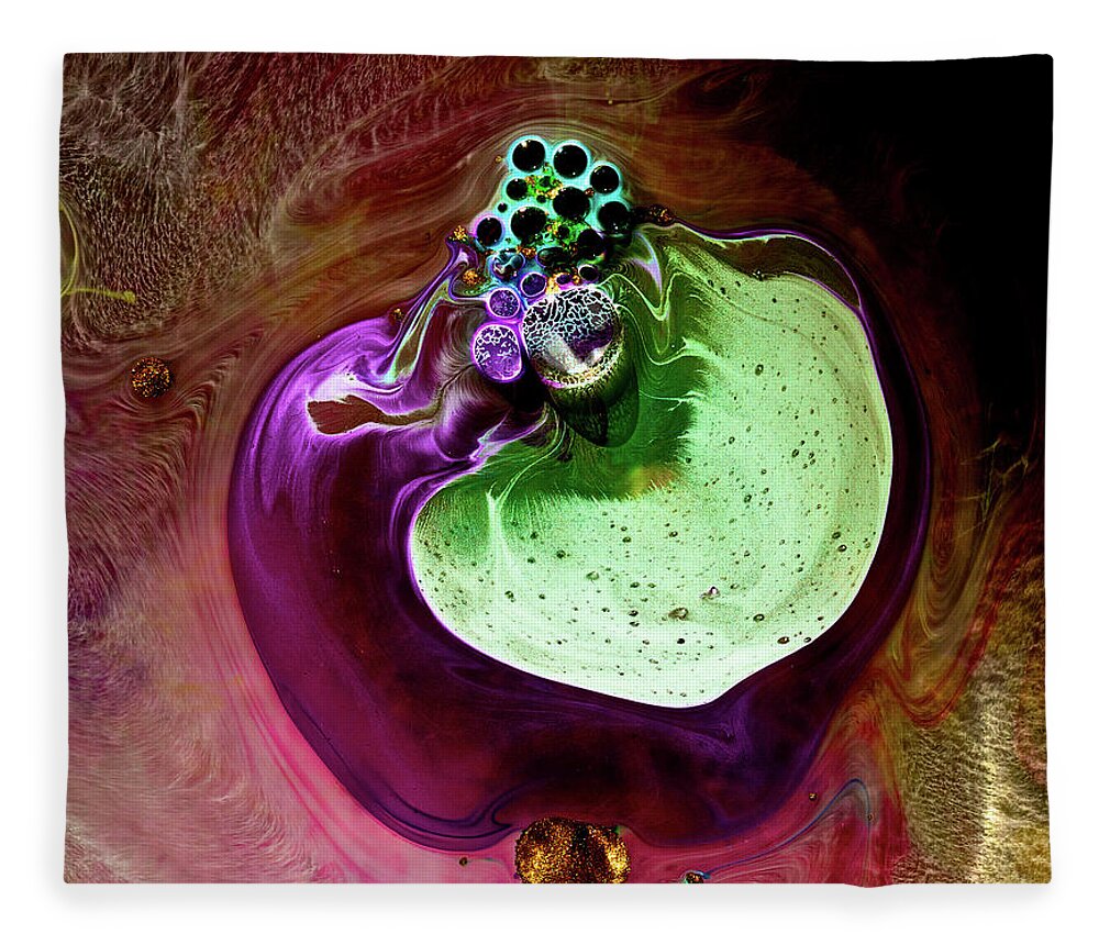 Outdoors Fleece Blanket featuring the photograph Apple And Bubbles by Pery Burge