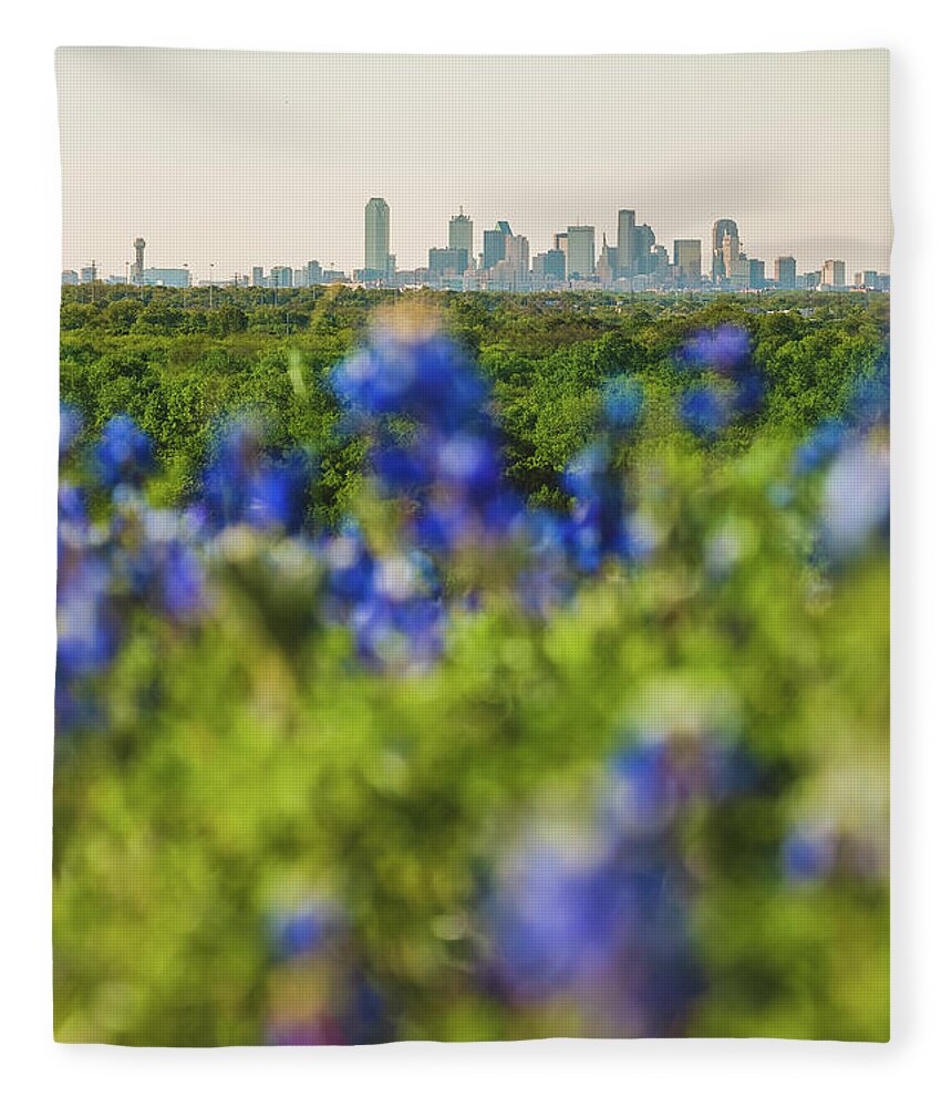 Dallas Fleece Blanket featuring the photograph April in Dallas by Peter Hull