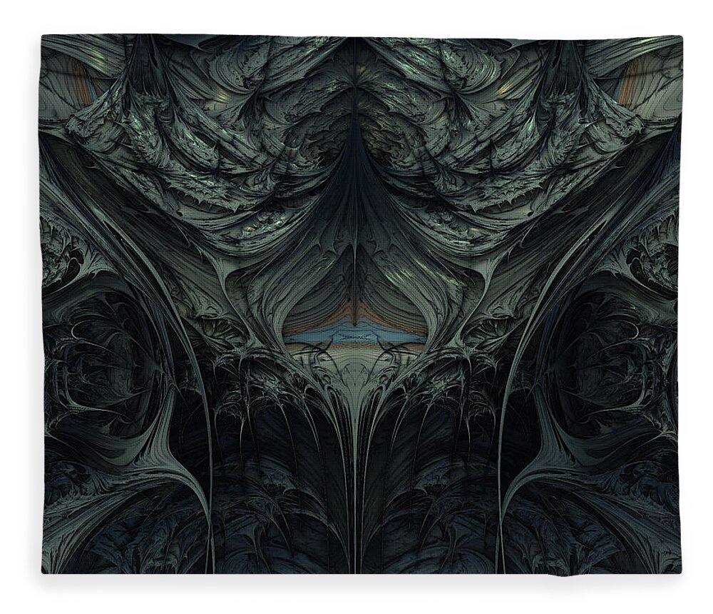 Metallic Fleece Blanket featuring the digital art Armor #2 by Bernie Sirelson